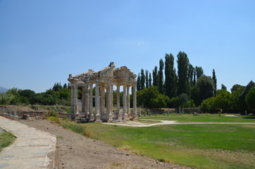 Sticker - Aphrodisias ancient greek city tyrkey caria ruins stones marble summer