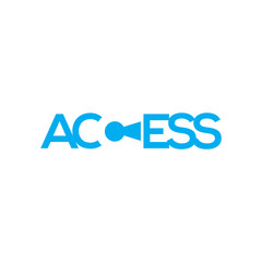 Wall Mural - Access text logo with key vector template. Key Access logo text element