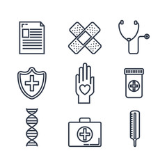 Canvas Print - healthcare medical set icons vector illustration design