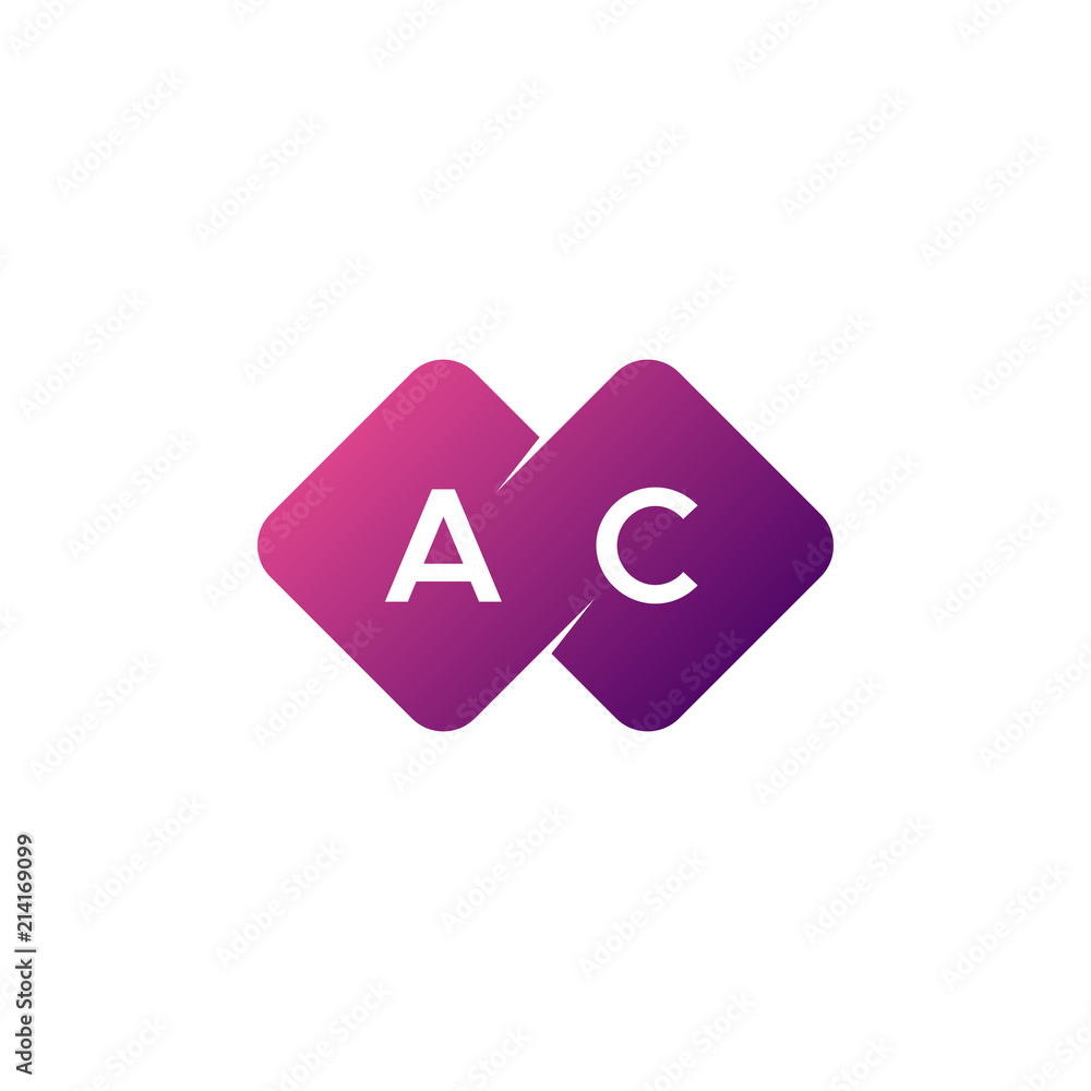 two letter ac diamond rounded logo Stock Vector | Adobe Stock
