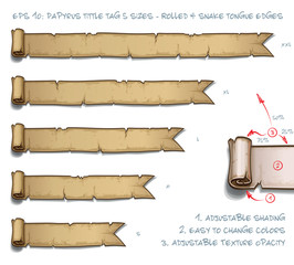 Wall Mural - Papyrus Tittle Tag Five Sizes - Rolled and Snake Tongue Edges