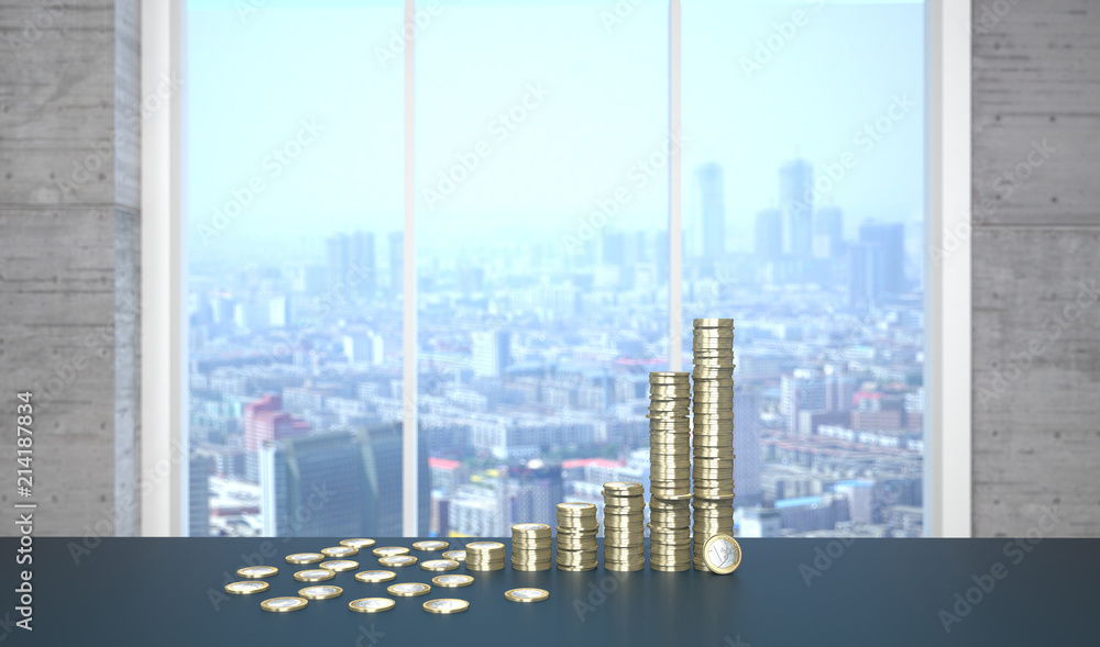 Euro Coin Evolution Euro Coins Growth Chart Stock Illustration | Adobe Stock