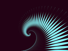 Abstract Spiral Wave Background In Turquoise On Dark Brown