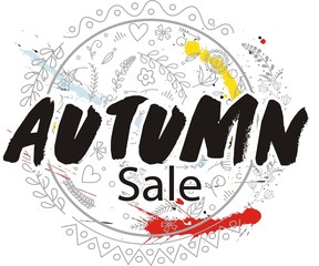 Wall Mural - Hand drawn of  Autumn Sale