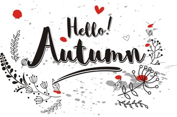 Wall Mural - Hand drawn of Hello Autumn