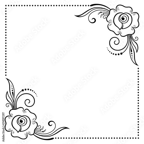 Stylized With Henna Tattoos Decorative Pattern For Decorating