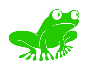 Poster - Icon frog. Flat symbol frog. Isolated green sign frog on white background. Logo. Tree frog. Vector Illustration