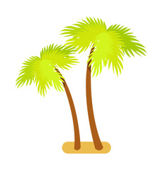 Sticker - Tropical Palm Trees Collection Vector Illustration