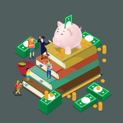 Wall Mural - education budget isometric