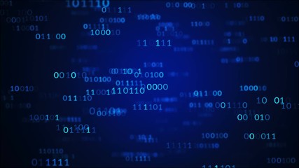 Wall Mural - blue binary background