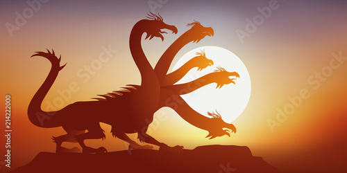 hydre - mythologie - animal - imaginaire - fantastique - légende - mythique - cr Tapéta, Fotótapéta