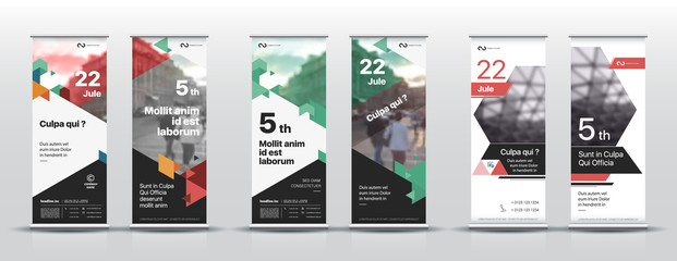Wall Mural - set of templates with a design of vertical banners.