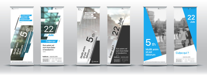 Wall Mural - set of templates with a design of vertical banners.