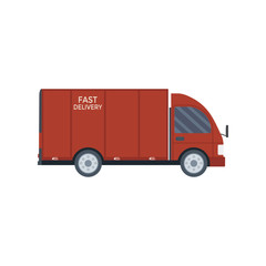 Logistics and delivery icon service isolated on white background: truck, lorry, van.