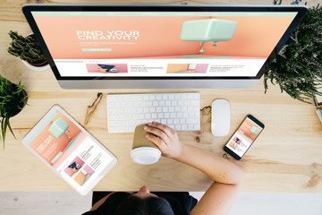 Canvas Print - overhead view responsive tutorials website design studio