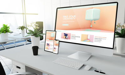 Wall Mural - creativity tutorials devices mockup