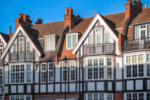 Fotografie, Tablou Tudor Revival style houses around Chelsea in London