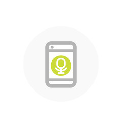 Canvas Print - speech recognition in smartphone, vector icon