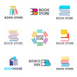 Set of vector logo design template for the book store