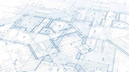 Architecture design: blueprint plan - vector illustration of a plan modern residential building / technology, industry, business concept illustration: real estate, building, construction, architecture