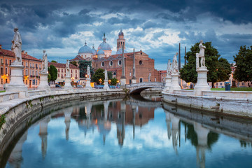 Wall Mural - padua. cityscape image of padua, italy with prato della valle square during sunset.