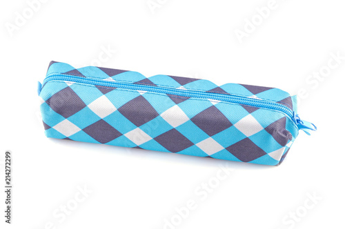 Cuadros en Lienzo School pencil case for school supplies on a white background