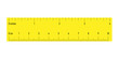 Both side ruler with scales in centimeters and inches. Yellow vector illustration.