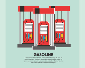 Poster - gasoline station pump refill oil industry