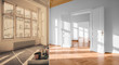 flat renovation, apartment refurbishment, room modernization concept