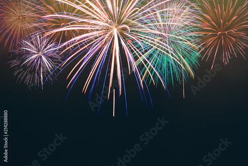 Fotografia Beautiful firework display for celebration ,Brightly Colorful Fireworks