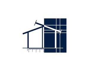 Wall Mural - Blueprint house logo