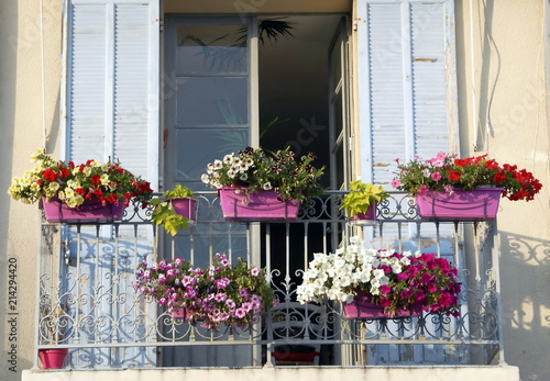 Balcon Fleuri Jardinieres Et Fleurs Mauves Departement Des Bouches Du Rhone Provence France Stock Photo Adobe Stock Balcon Fleuri Jardinieres Et Fleurs Mauves Departement Des Bouches Du Rhone Provence France Stock Photo Adobe Stock