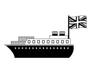 Canvas Print - ship boat with flag of great britain