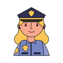 Poster - woman officer police character icon