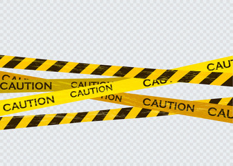caution lines isolated. warning tapes. danger signs.
