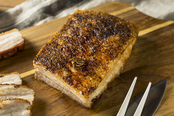 Canvas Print - Roasted Organic Pork Belly Meat