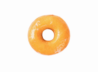 Donut isolated on white background.top view