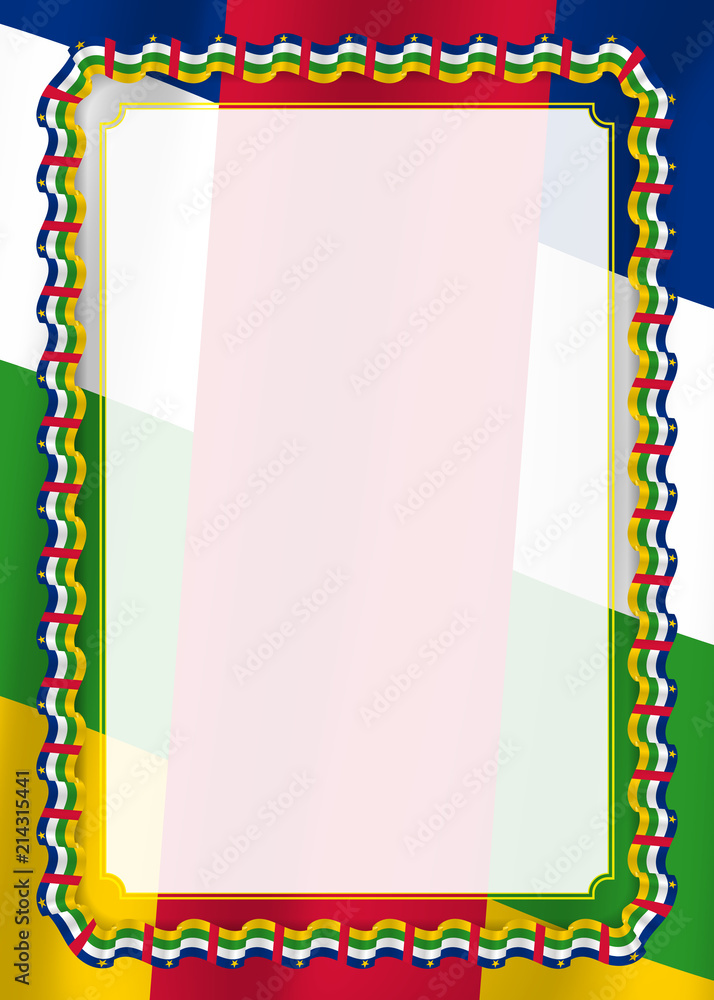 Frame and border of ribbon with Central african republic flag, template ...