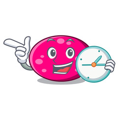 Sticker - With clock ellipse character cartoon style