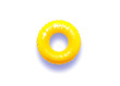 Yellow pool float with real shadow isolated in white background
