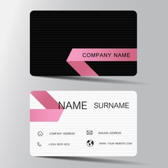 White and black business card.  With inspiration from the abstract. Contact card for company.