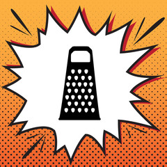 Cheese grater sign. Vector. Comics style icon on pop-art backgro