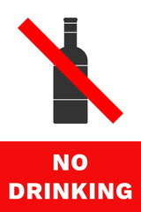 Sticker - NO DRINKING sign. Vector.