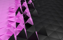 3d Illustration Triangulate Backdrop Pink Black 3d Render