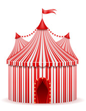 Striped Red Circus Tent Stock Vector Illustration