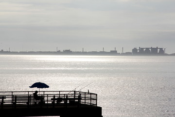 Wall Mural - fishing pier early in the morning