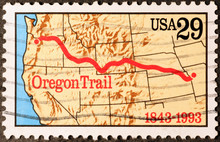 Oregon Trail On American Postage Stamp