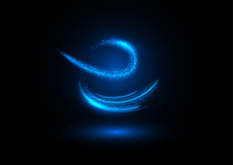 Wall Mural - blue ionic curved stripes