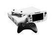 © Marianna - Modern game console white with two dzhostikami and portable game console 3d render on white background no shadow
