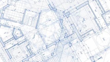Architecture design: blueprint plan - vector illustration of a plan modern residential building / technology, industry, business concept illustration: real estate, building, construction, architecture